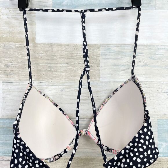 Victorias Secret Swim The Fabulous Strappy Tassel Bikini Bra Black Pink 34C - Picture 4 of 7